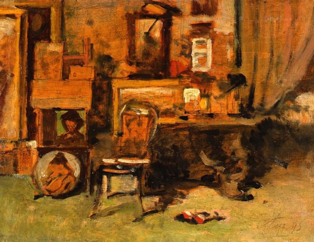 128-Lo studio del pittore-1895-Galleria d’Arte Moderna, Palazzo Pitti, Firenze 